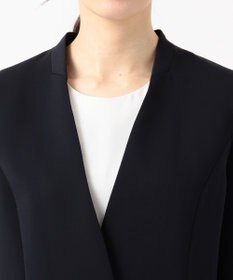 J.PRESS LADIES S 【ニオイ菌抑制】洗えるヴィーナスダブルクロス ノーカラージャケット