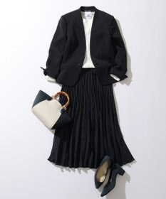 J.PRESS LADIES S 【ニオイ菌抑制】洗えるヴィーナスダブルクロス ノーカラージャケット