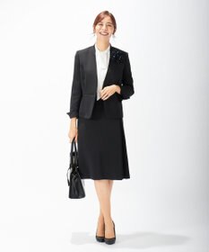 J.PRESS LADIES S 【ニオイ菌抑制】洗えるヴィーナスダブルクロス ノーカラージャケット