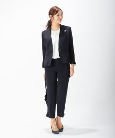 J.PRESS LADIES S 【ニオイ菌抑制】洗えるヴィーナスダブルクロス ノーカラージャケット