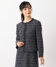 J.PRESS LADIES S 【セットアップ対応】ファンシーツイード ノーカラージャケット