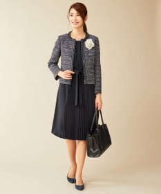 J.PRESS LADIES S 【セットアップ対応】ファンシーツイード ノーカラージャケット
