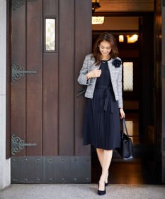 J.PRESS LADIES S 【セットアップ対応】ファンシーツイード ノーカラージャケット