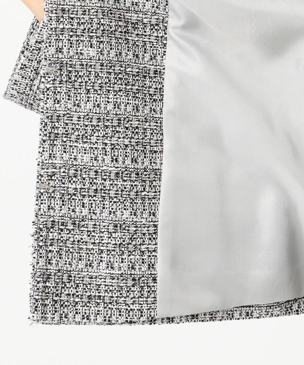 J.PRESS LADIES S 【セットアップ対応】ファンシーツイード ノーカラージャケット ホワイト系