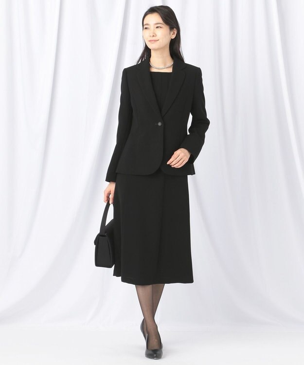 自由区 FORMAL 【ゆったりサイズも】NOIE15平二重 テーラードジャケット ブラック系