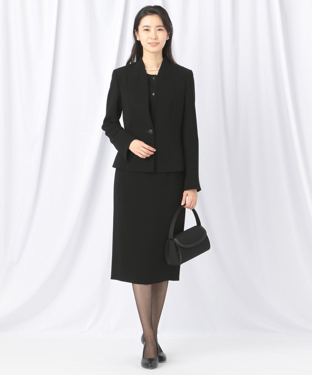 自由区 FORMAL 【ストレッチ素材】NOIE15平二重 ノーカラージャケット 