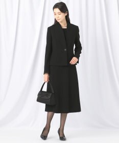 自由区 FORMAL 【ストレッチ素材】NOIE15平二重 ノーカラージャケット