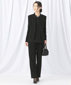 自由区 FORMAL 【ストレッチ素材】NOIE15平二重 ノーカラージャケット