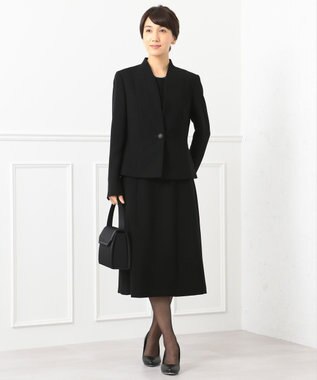 自由区 FORMAL 【ストレッチ素材】NOIE15平二重 ノーカラージャケット ブラック系