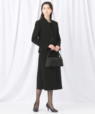 自由区 FORMAL 【ストレッチ素材】NOIE15平二重 ノーカラージャケット ブラック系