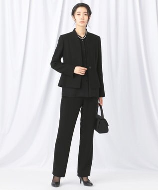 自由区 FORMAL 【ストレッチ素材】NOIE15平二重 ノーカラージャケット ブラック系