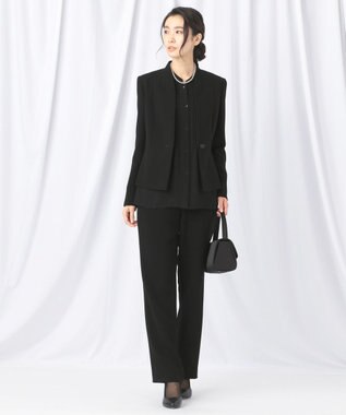 自由区 FORMAL 【ストレッチ素材】NOIE15平二重 ノーカラージャケット ブラック系