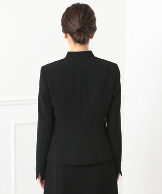 自由区 FORMAL 【ストレッチ素材】NOIE15平二重 ノーカラージャケット ブラック系