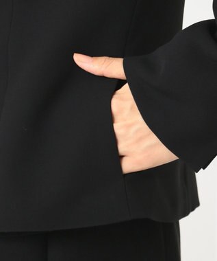 自由区 FORMAL 【ストレッチ素材】NOIE15平二重 ノーカラージャケット ブラック系