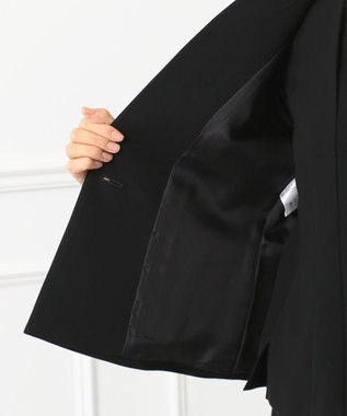 自由区 FORMAL 【ストレッチ素材】NOIE15平二重 ノーカラージャケット ブラック系