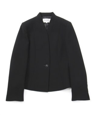 自由区 FORMAL 【ストレッチ素材】NOIE15平二重 ノーカラージャケット ブラック系