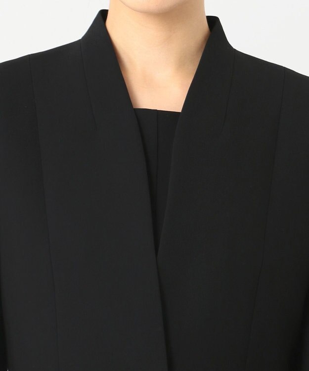 自由区 FORMAL 【ストレッチ素材】NOIE15平二重 ノーカラージャケット ブラック系