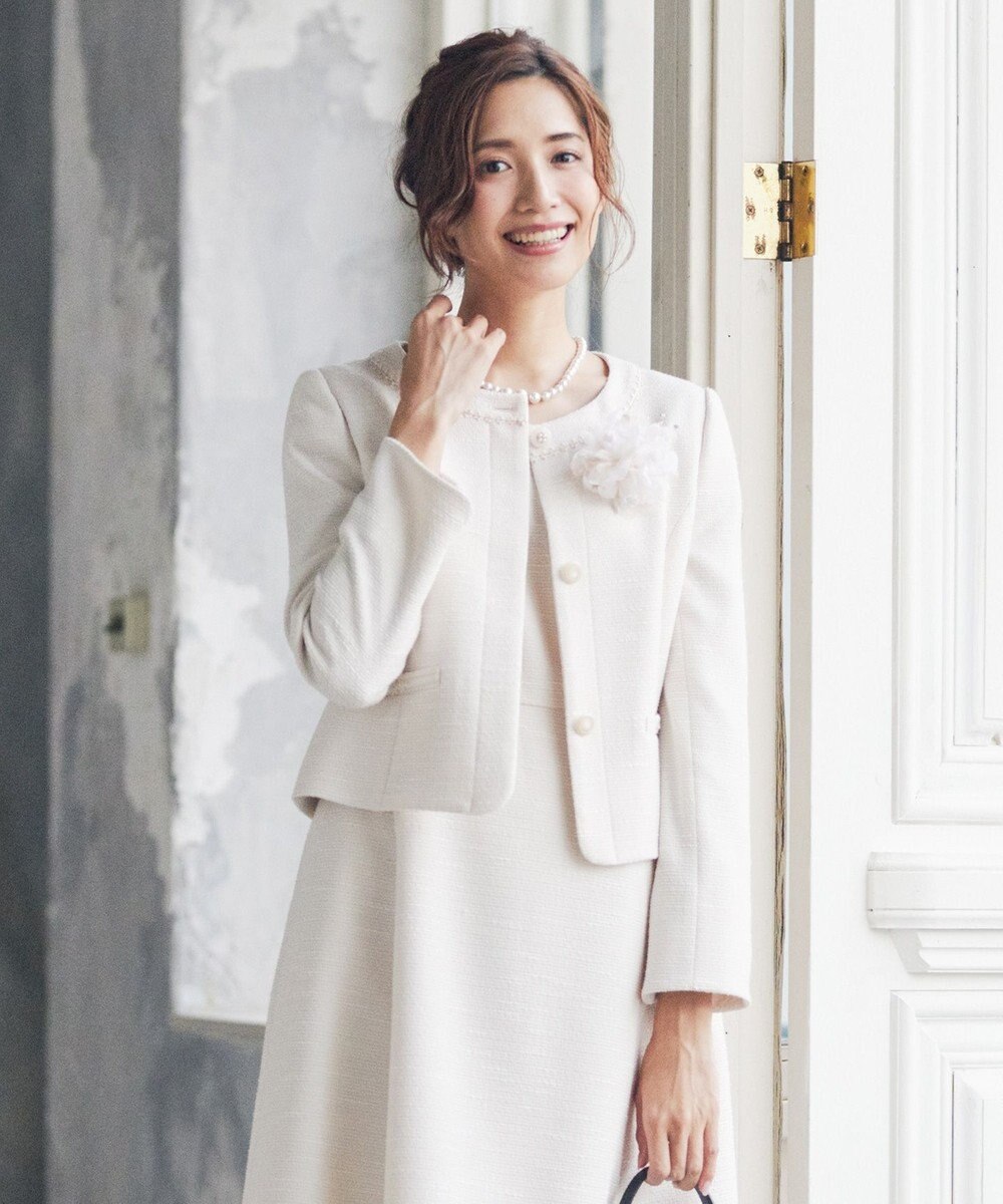 セットアップ対応 シャイニーセレモニーツイードノーカラー ジャケット Feroux ファッション通販 公式通販 オンワード クローゼット