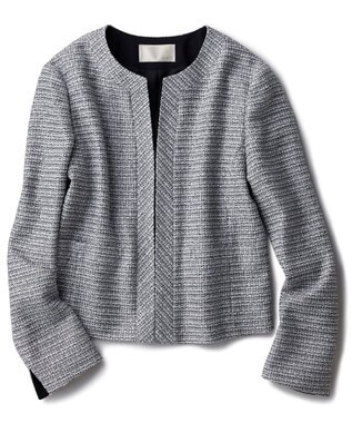 自由区 【Sサイズ有】カラミ ツイード ジャケット ブラック系1