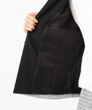 自由区 【Sサイズ有】カラミ ツイード ジャケット ブラック系1