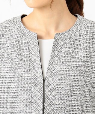 自由区 【Sサイズ有】カラミ ツイード ジャケット ブラック系1