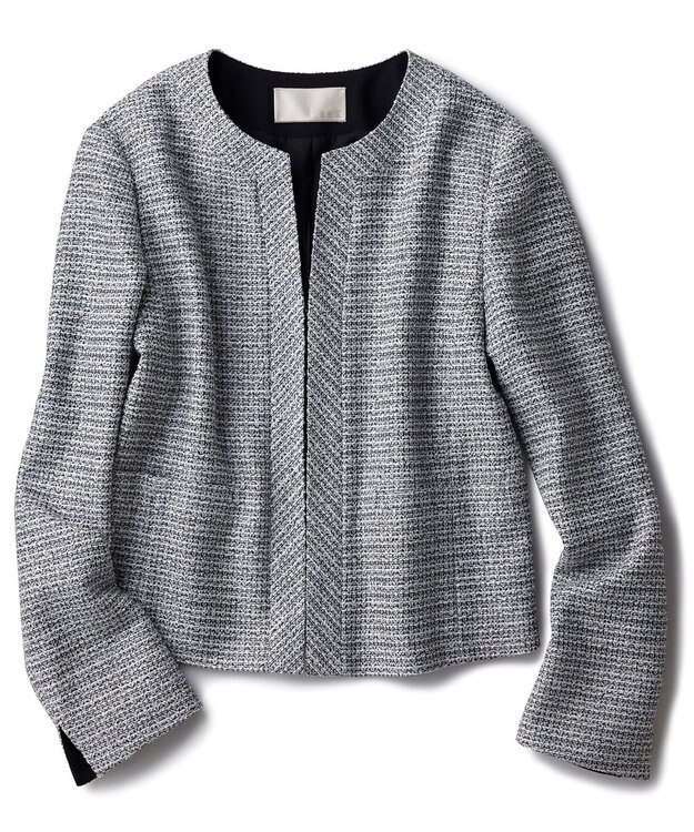 自由区 【Sサイズ有】カラミ ツイード ジャケット ブラック系1