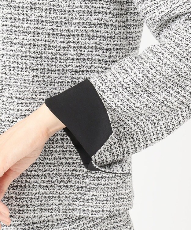 自由区 【Sサイズ有】カラミ ツイード ジャケット ブラック系1