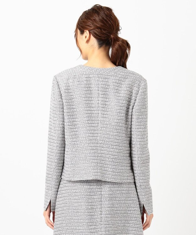 自由区 【Sサイズ有】カラミ ツイード ジャケット ブラック系1