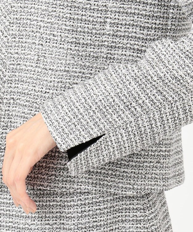 自由区 【Sサイズ有】カラミ ツイード ジャケット ブラック系1