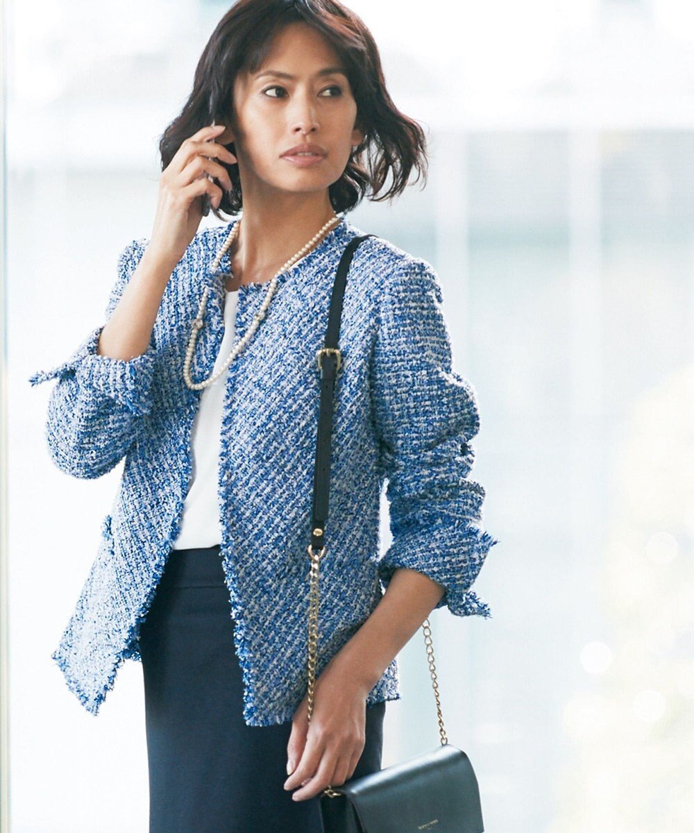 マガジン掲載 フランスtournier ツイードジャケット 検索番号f42 自由区ファッション通販 公式通販 オンワード クローゼット