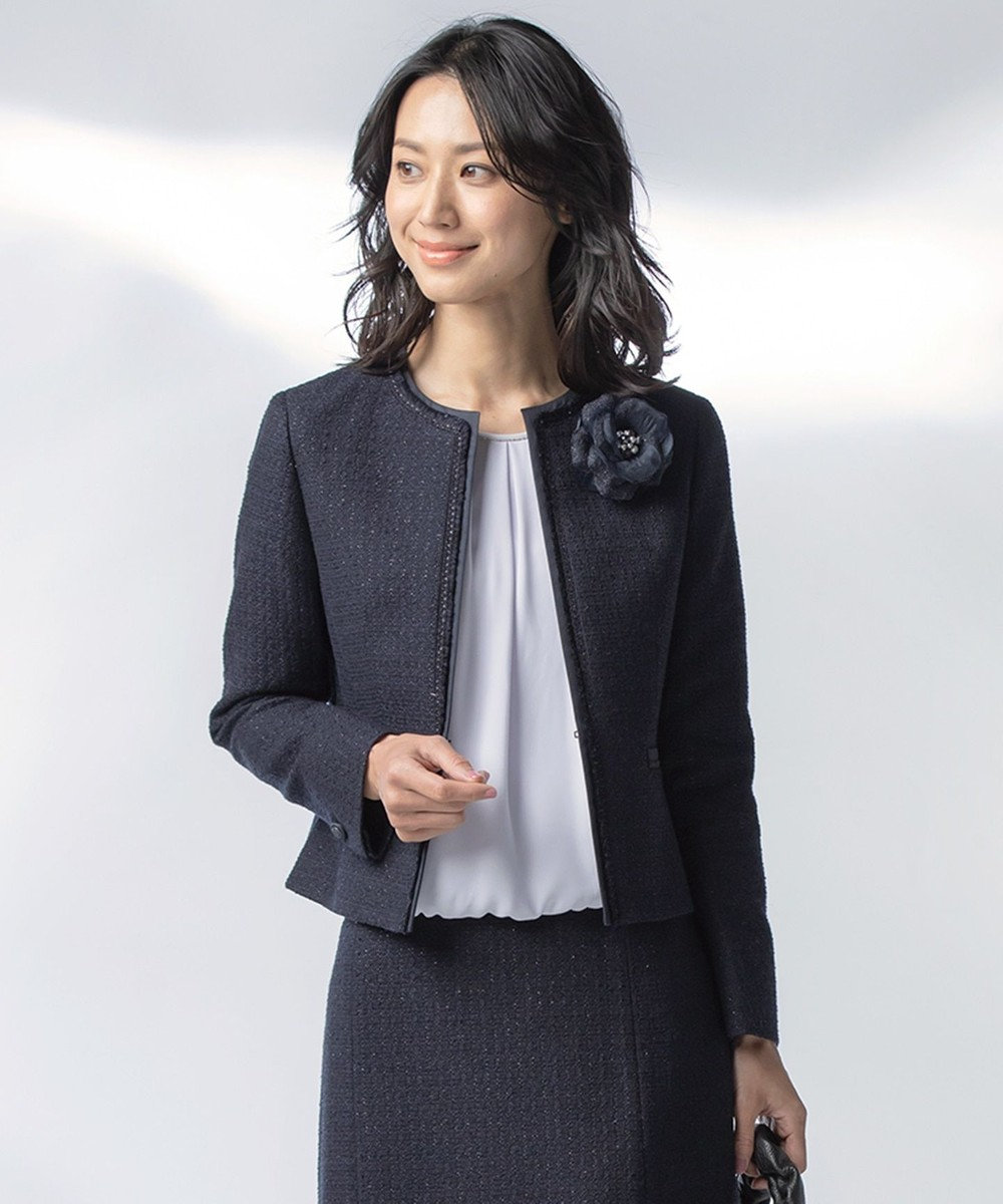 セットアップ対応 ライトシャインツイード ノーカラージャケット 23区 ファッション通販 公式通販 オンワード クローゼット セットアップ対応 ライトシャインツイード ノーカラージャケット 23区 ファッション通販 公式通販 オンワード クローゼット