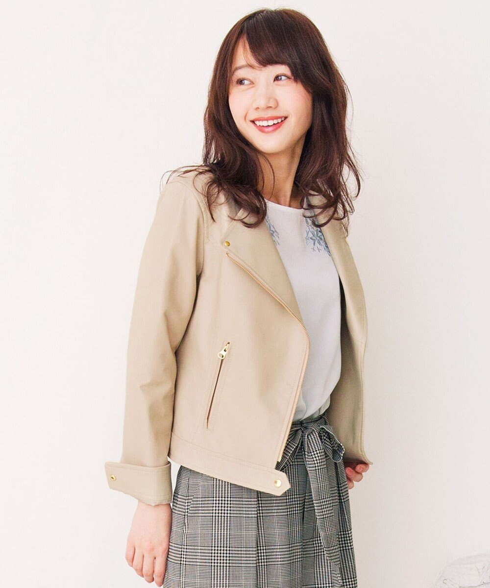 本革 リアルラムノーカラー ライダースジャケット Any Sis ファッション通販 公式通販 オンワード クローゼット