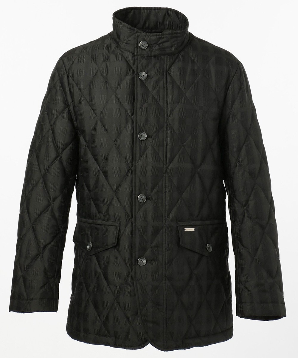 【オンワード】 DAKS>ジャケット/アウター 【軽量キルト】ジャカートシャドーチェック ブルゾン ブラック L メンズ 【送料無料】