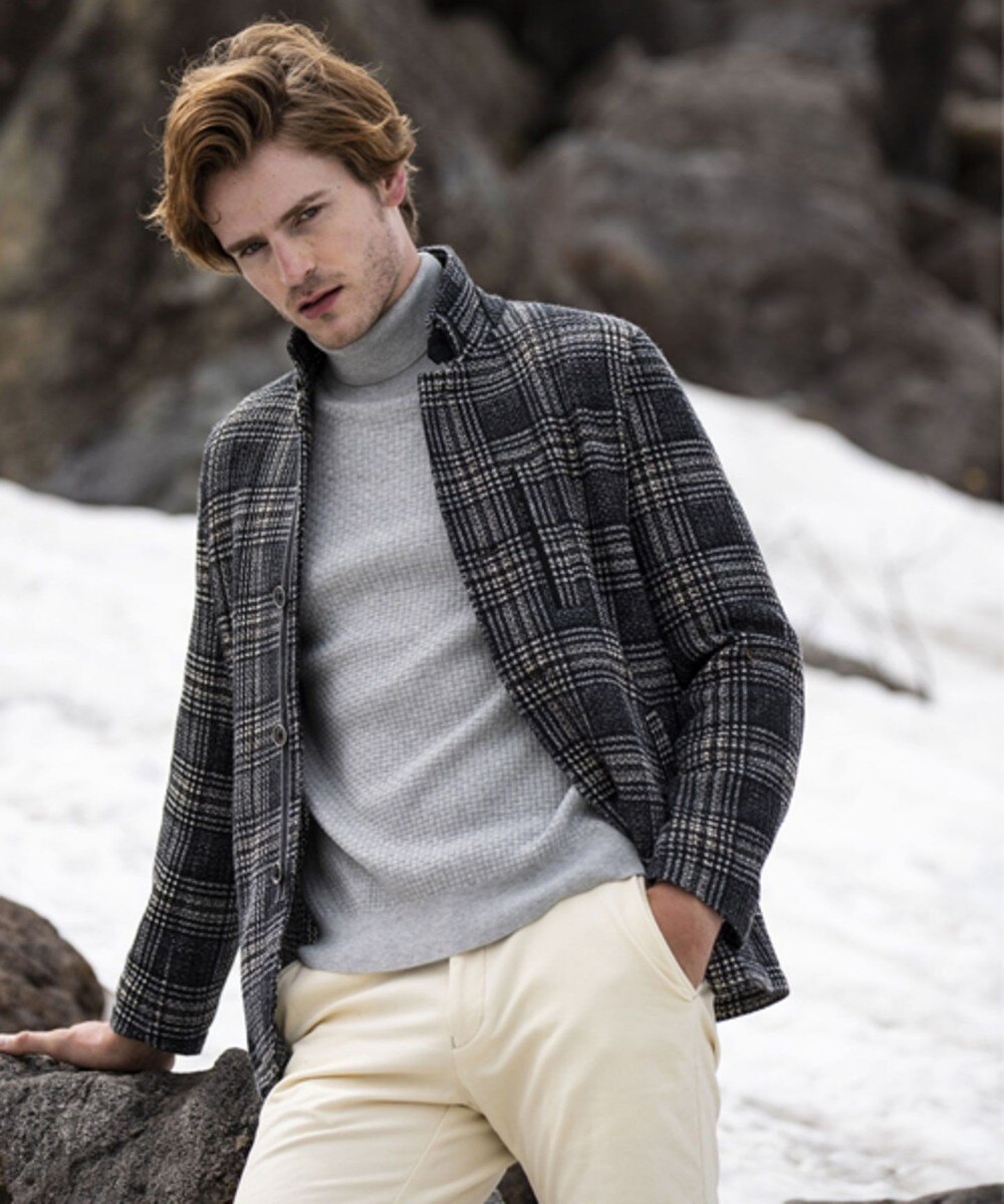 【オンワード】 JOSEPH ABBOUD>ジャケット/アウター 【フワフワ・伸び伸び!】ツィーディーフリース ブルゾン ネイビー M メンズ 【送料無料】