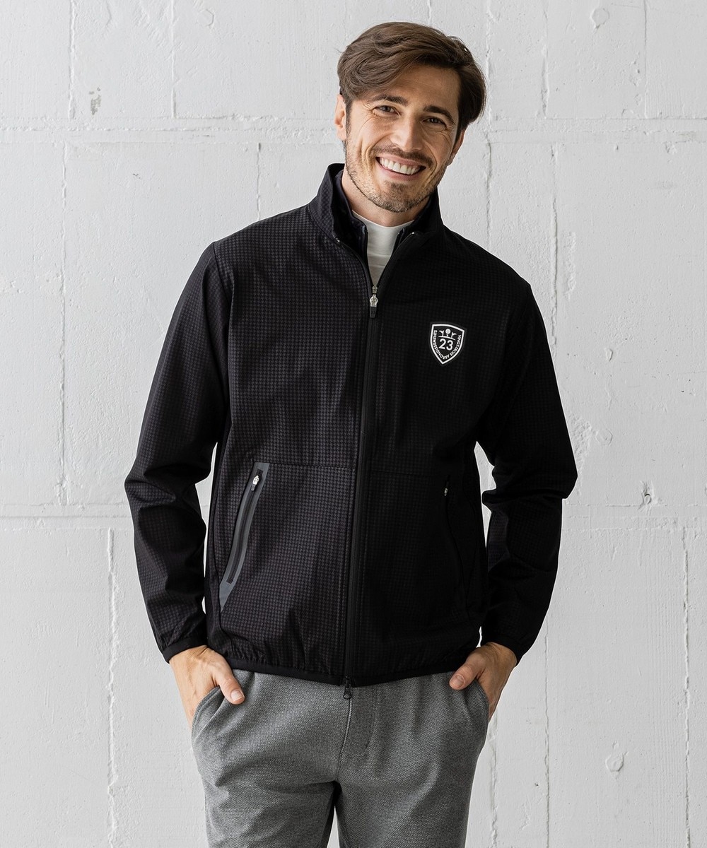 【オンワード】 23区GOLF>ジャケット/アウター 【MEN】千鳥エンボス柄プリント ブルゾン ダークブラウン LL メンズ 【送料無料】