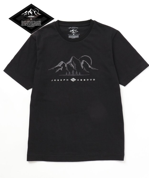 JOSEPH ABBOUD MOUNTAIN 【OCEANS掲載】OGエンブロイダリー カットソー ブラック系