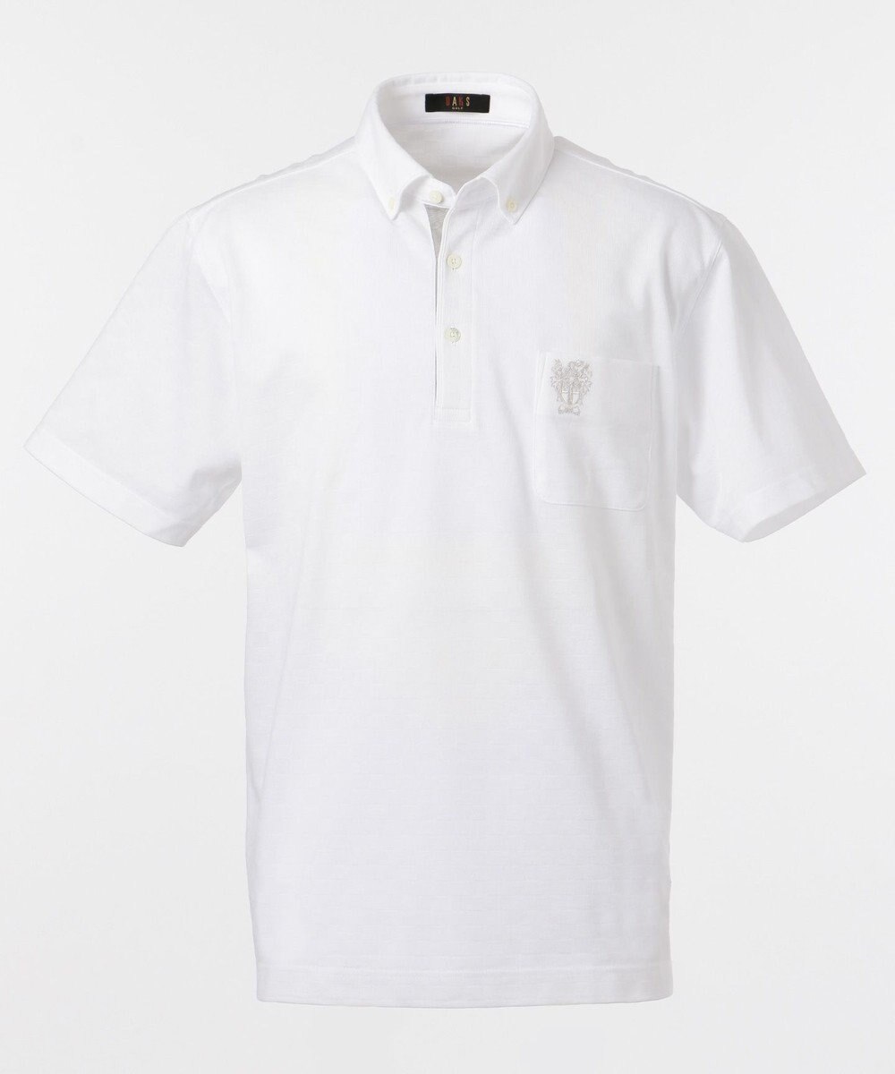 DAKS GOLF 【MEN】フラッグチェックカノコ  ポロシャツ ホワイト系