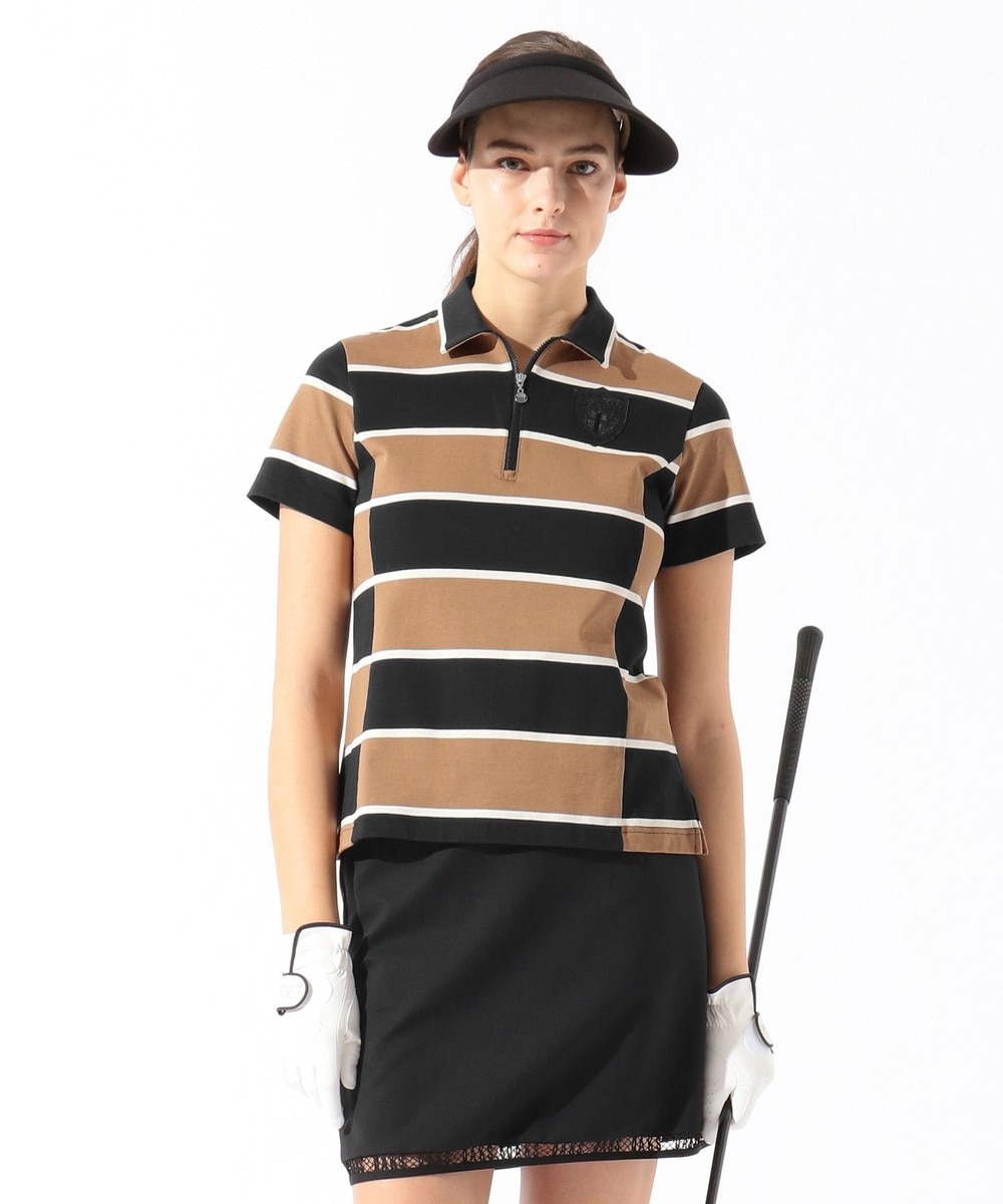 【オンワード】 DAKS GOLF>トップス 【WOMEN】ワイドボーダー ポロシャツ ベージュ M レディース 【送料無料】