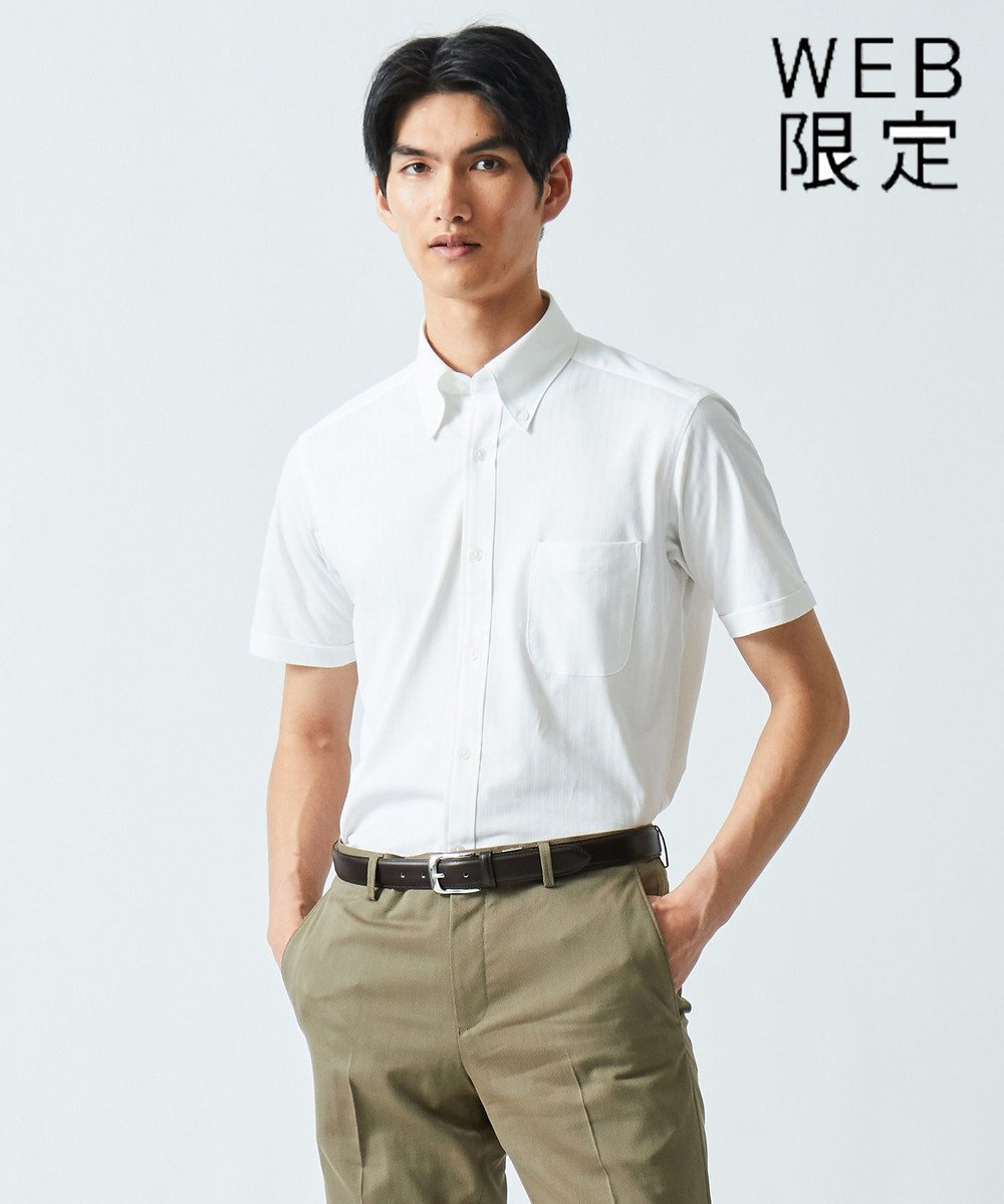 GOTAIRIKU 【WEB限定】クールマックス  へリンボン ポロシャツ ホワイト系1