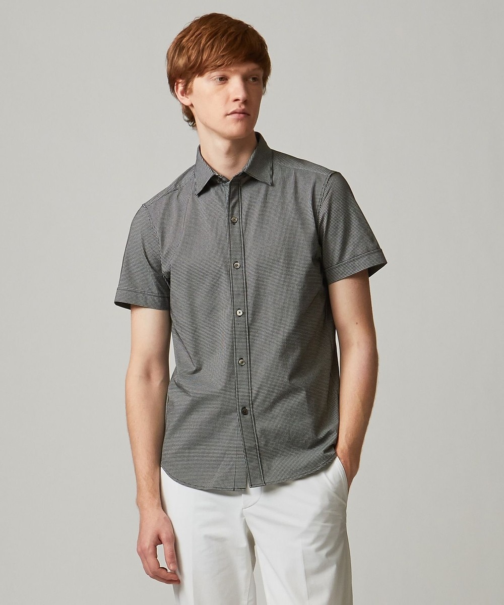 【オンワード】 JOSEPH MEN>トップス ハウンドトゥースジャガード ジャージーシャツ ネイビー 50 メンズ 【送料無料】