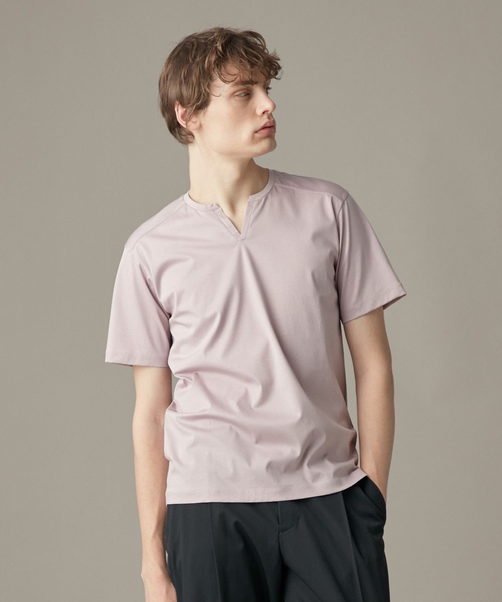 【オンワード】 JOSEPH MEN>トップス 【WEB限定色あり】コットンソフィア キーネック Tシャツ ライトイエロー 44 メンズ 【送料無料】