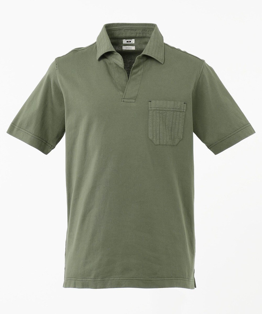 【オンワード】 JOSEPH ABBOUD>トップス 【日本製・京洛染め】草木染ポロシャツ カーキ M メンズ 【送料無料】