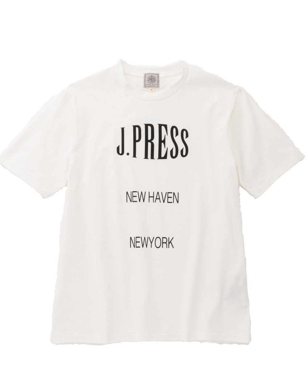 J.PRESS MEN SUPIMACOTTON グラフィック ロゴ Tシャツ ホワイト系