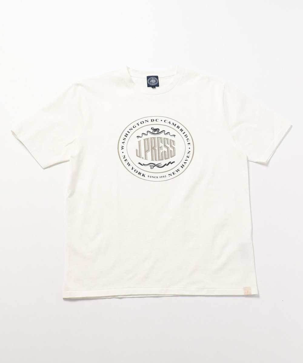 J.PRESS MEN 【キングサイズ】オーバル Tシャツ ホワイト系
