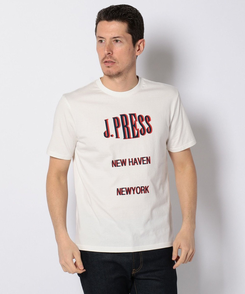 J.PRESS MEN CGグラフィック ロゴ Tシャツ ホワイト系