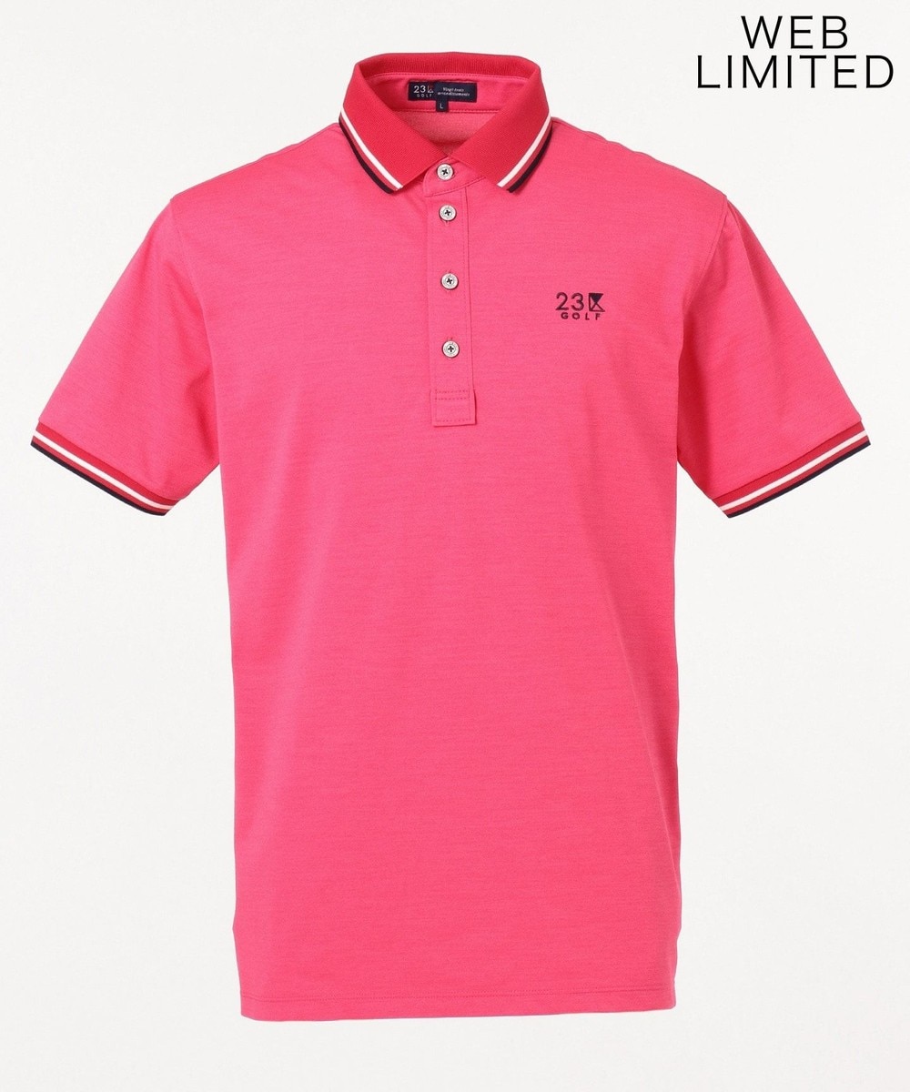【オンワード】 23区GOLF>トップス 【MEN】【WEB&一部店舗限定】ネオンカラーかのこ ポロシャツ ピンク L メンズ 【送料無料】