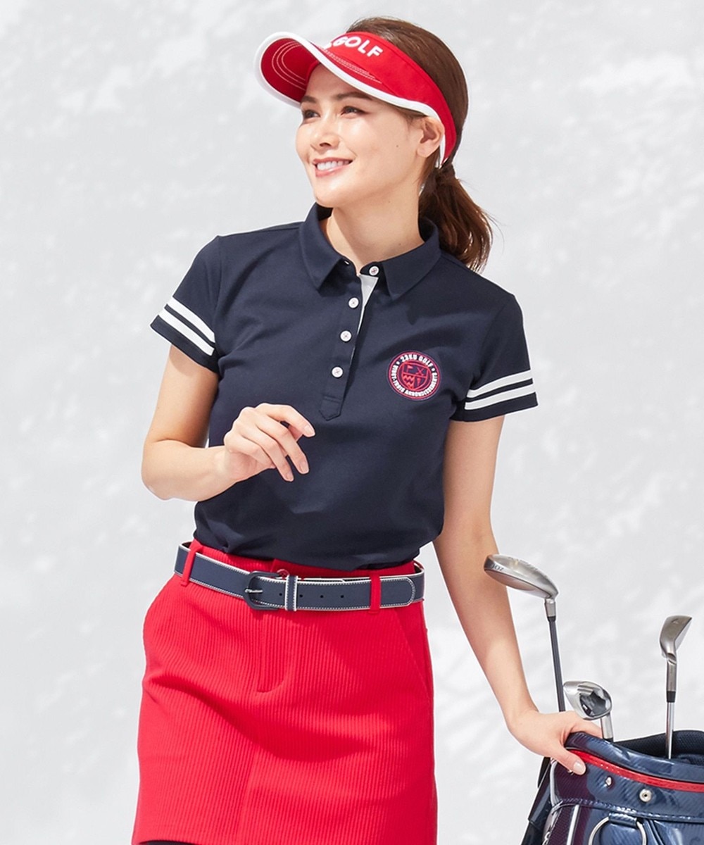 【オンワード】 23区GOLF>トップス 【WOMEN】ハイストレッチ鹿の子 ポロシャツ ローズ 2 レディース 【送料無料】