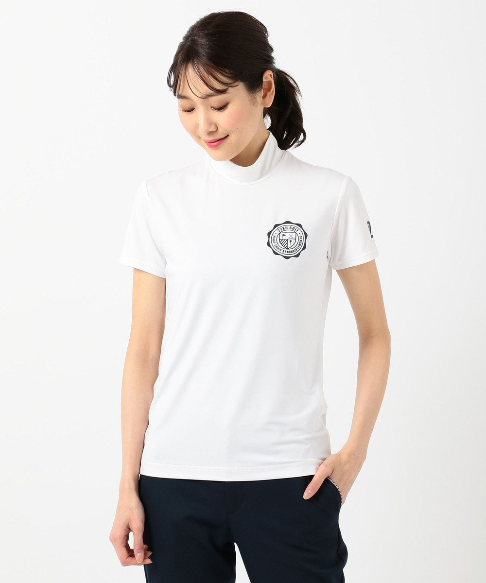 23区GOLF 【WOMEN】【UV/吸汗速乾】モックネックシャツ ホワイト系