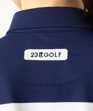 新品☆23区ゴルフ Mサイズ 吸水速乾 ファインクールカノコボーダーポロシャツ