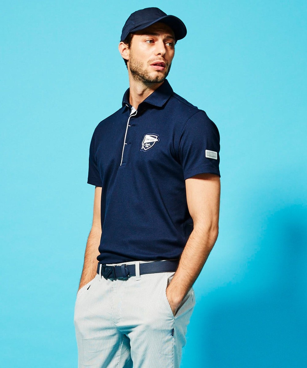 【オンワード】 23区GOLF>トップス WEB限定カラー有【MEN】【UV/吸汗速乾】ライトハニカムカノコ シャツ パープル LL メンズ 【送料無料】